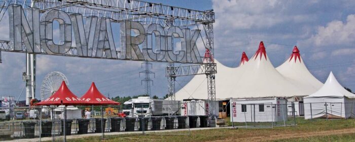 Press accreditation, cashier containers and credit recharging stations for Nova Rock Festival in Nickelsdorf 2019.