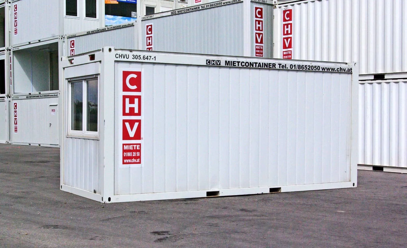 CHV Gebrauchtmarkt 20ft Bürocontainer gebraucht mit stirnseitig ausgeführte Fenster