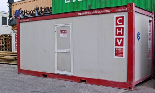 CHV Gebrauchtmarkt 20ft Bürocontainer gebraucht mit Fenster längseits und Türe mittig