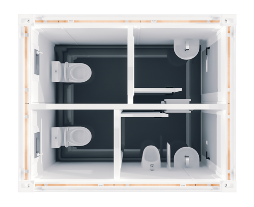 CHV-150-WCDH WC-Container 10 Fuß D/H Layout