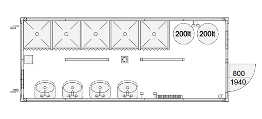20 Fuß Duschcontainer mieten