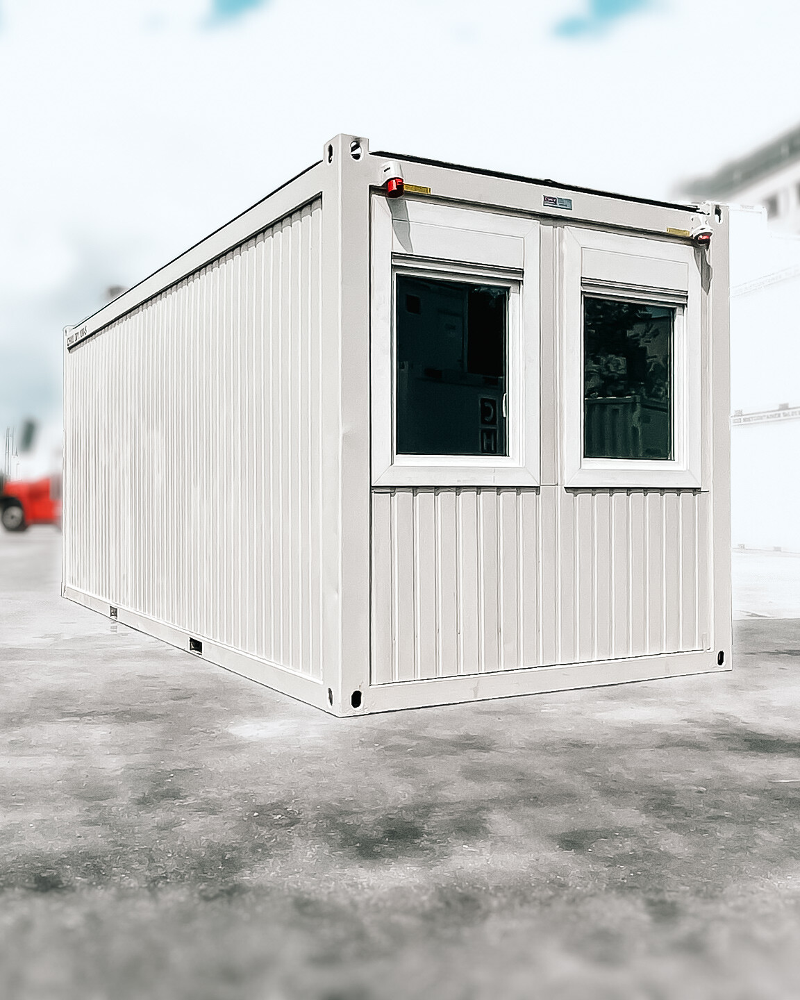 Frontansicht gebraucht bürocontainer kaufen bei CHV